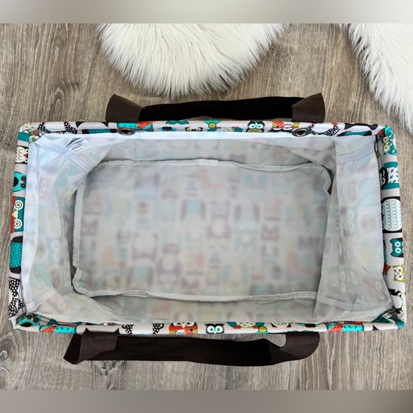 🦉💛Thirty-One Utility Owl Print Tote With Clear Cover - Picture 8 of 13